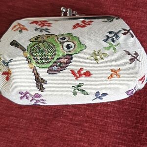 Signare owl fabric change purse